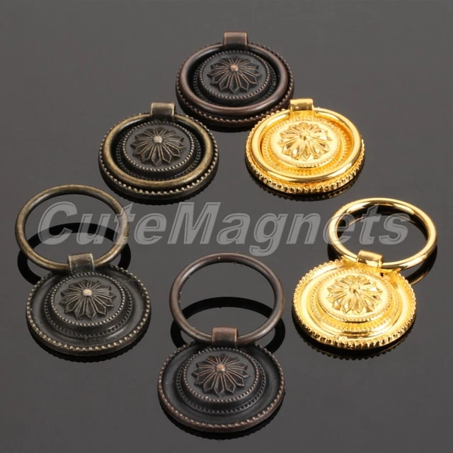 2x Durable Jewelry Box Cabinet Knobs Antique Flower Drawer Cupboard Pull Handles