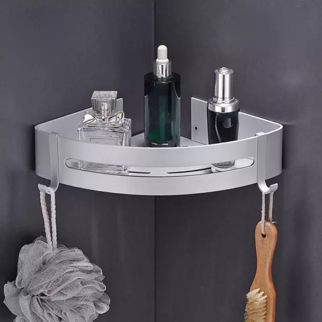 1 Strato Bagno Mensola Parete Doccia Organizer Conservazione Angolo Scaffale
