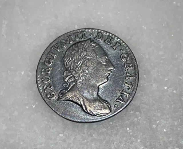 1763 Great Britain King George III 3 PENCE Silver World Coin