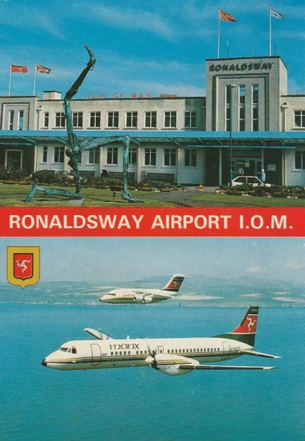 postcard RONALDSWAY AIRPORT, Isle of Man, Isle of Man PLANES