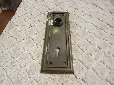 Antique Vintage Door Keyhole Cover Back Plate Brass 7" x 2.5"