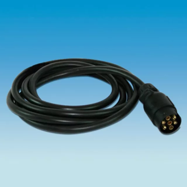 Pre-Wired Black N Type 7 Pin Towing Plug - 3 Meter Cable - Caravan RI507