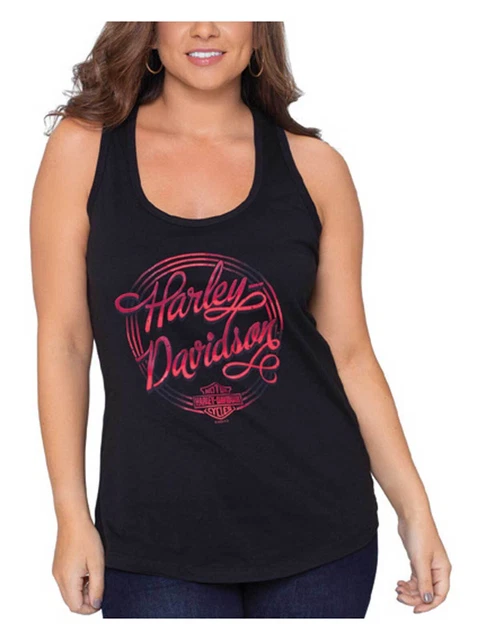 Harley-Davidson Women's Plum Fever Tank Top | Rhinestone Logo Shark Bite Hem
