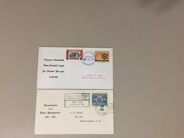 Two '40 PANAMA fdc