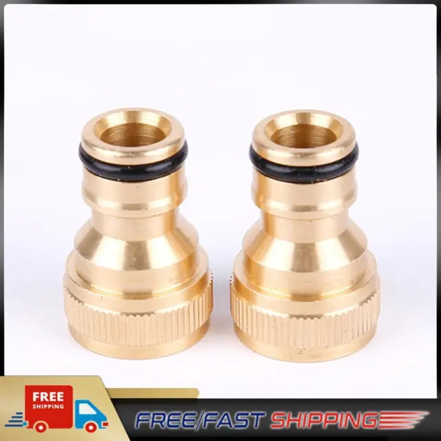 Garden Hose Pipe Adaptor Brass Pipe Joiner for Tap Kitchen Faucet (3Pcs)