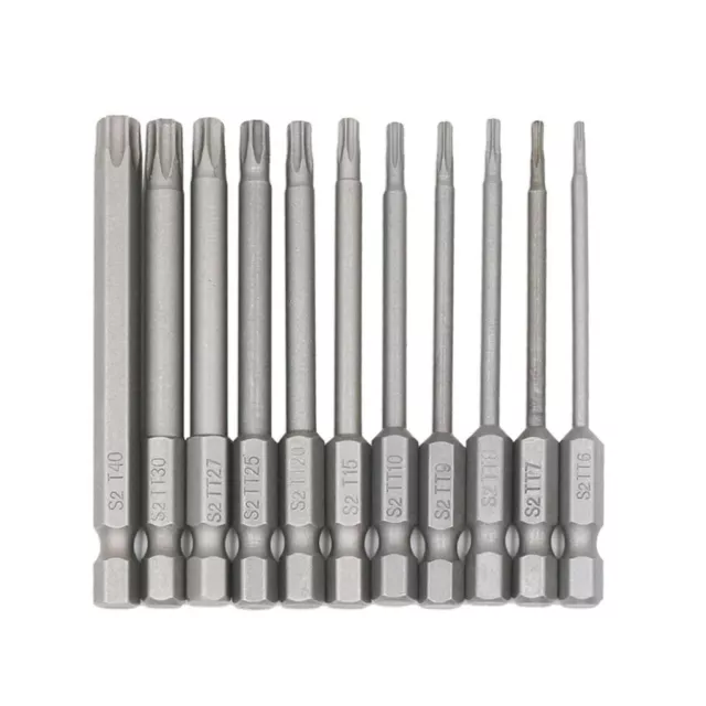 T6-T40 Torx Screwdriver Bit Set Hex Security Magnetic Head Shank Impact Driver 2