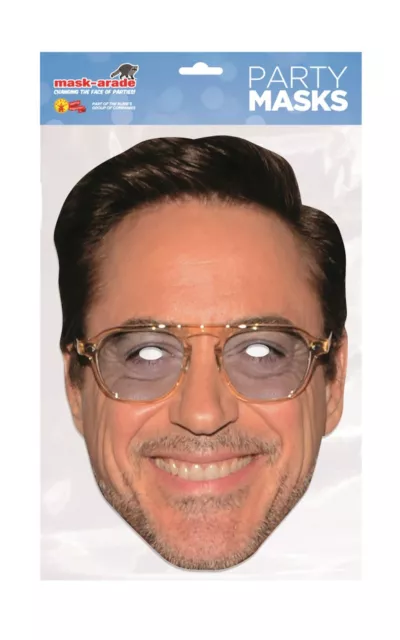 Robert Downey Jr Face Party Mask Card A4 Fancy Dress TV Film Actor Ladies Kids