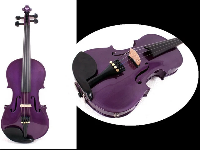 15 inch Viola Electric Acoustic Viola Case Bow Purple Maple Spruce