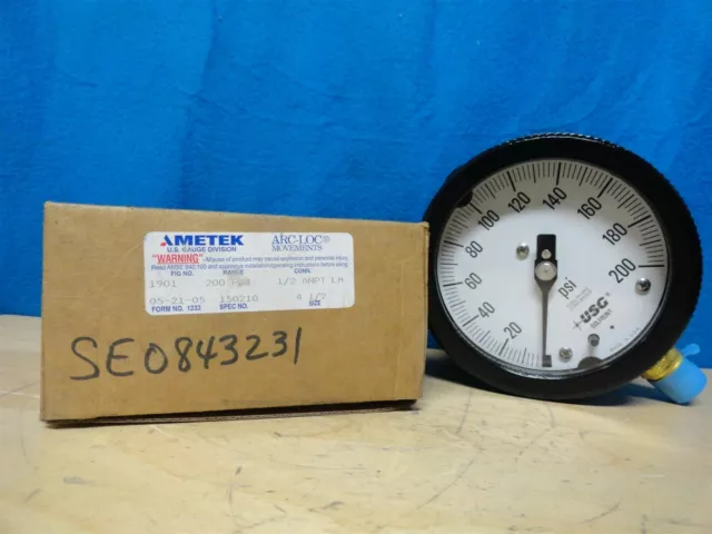 AMETEK - GAUGE - 160 Psi - Taille 4½ - Pièce Numéro 1901 - Spec #155209 - Neuf