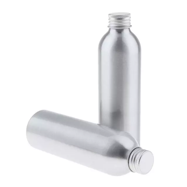 2x Metal Aluminum Bottle Storage Container for Outdoor Hiking Cycling 250ml