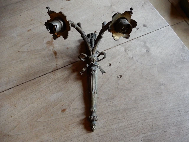 ANCIENNE PAIRE D'APPLIQUES Louis XV en bronze massif ciselé (1270) EUR