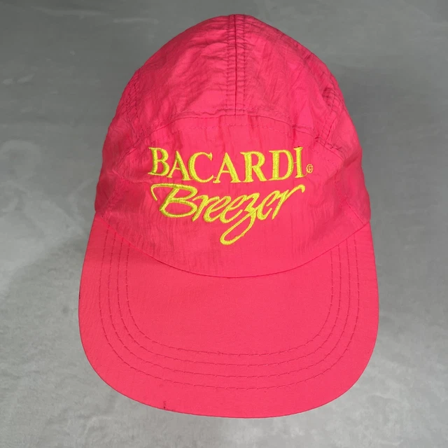 VINTAGE BACARDI BREEZER Neon Hot Pink Yellow Wine Cooler Nylon