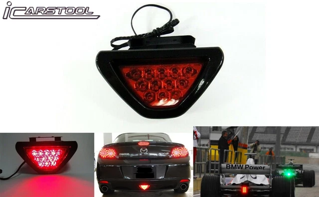 F1 Style 12 LED Rear Tail Brake Stop Light Third Red Strobe Safety Fog DRL Lamp