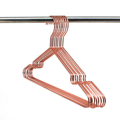 10/30/60P 17” Rose Gold Copper Hanger Coat Clothes Storage Metal Wire Hangers