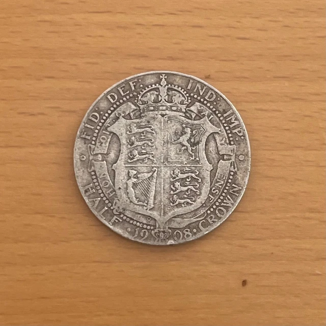 1908 half Crown FINE condition Edward VII silver British coin