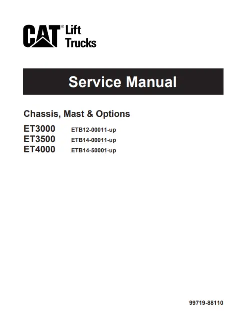 Caterpillar LIFT TRUCKS CHASSIS, MAST/OPTIONS SERVICE MANUAL COMB BINDED
