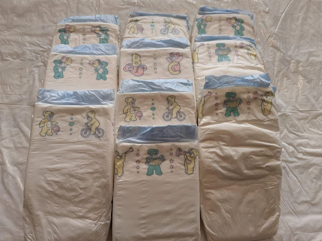 10x Pampers Junior Plastic PLASTIC BACKED Couches alte vintage vtg abdl