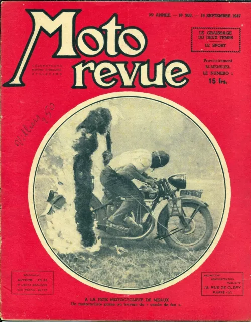 MOTO REVUE . N° 900 . 18 septembre 1947 . Fête motocycliste de Meaux .