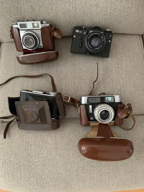Antique Cameras With Cases  Zenit Vintage Collectable