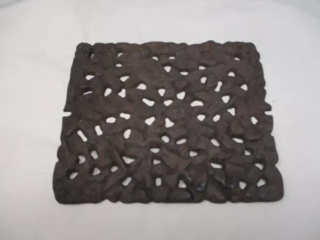 Antique Vintage Heavy Cast Iron Heating Grate Cover Vent Register 8" x 9 3/4"