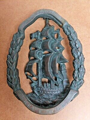 Antique Door Knocker. Large Heavy Brass Bronze Maritime, Trafalgar, Hms Revenge.