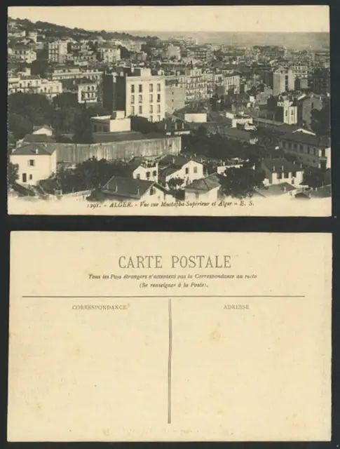 Algeria Old Postcard Vue Sur Mustapha Superieur Alger General View Panorama E.S.