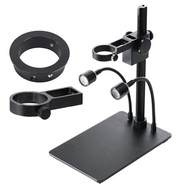 Support de table pour appareil photo microscope en alliage aluminium avec anneau
