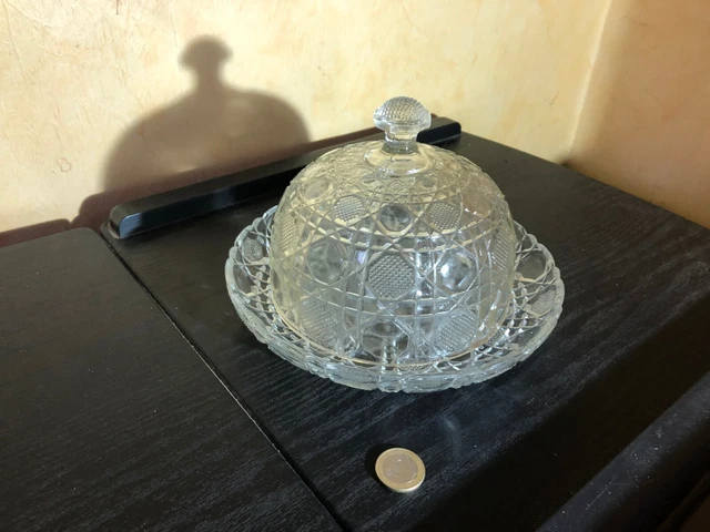 Assiette De Service En Verre Pour Cloche à Fromage - Occasion Très Bon état