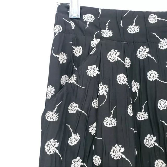 JLS Boutique Jean Louis Scherrer Paris Skirt France Black White Floral Size 40 3