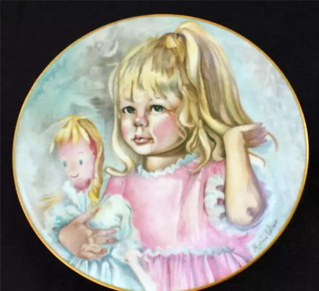 Vintage 1976 CH FIELD HAVILAND LIMOGES France PINKY and BABY 7 1/2" Decor Plate