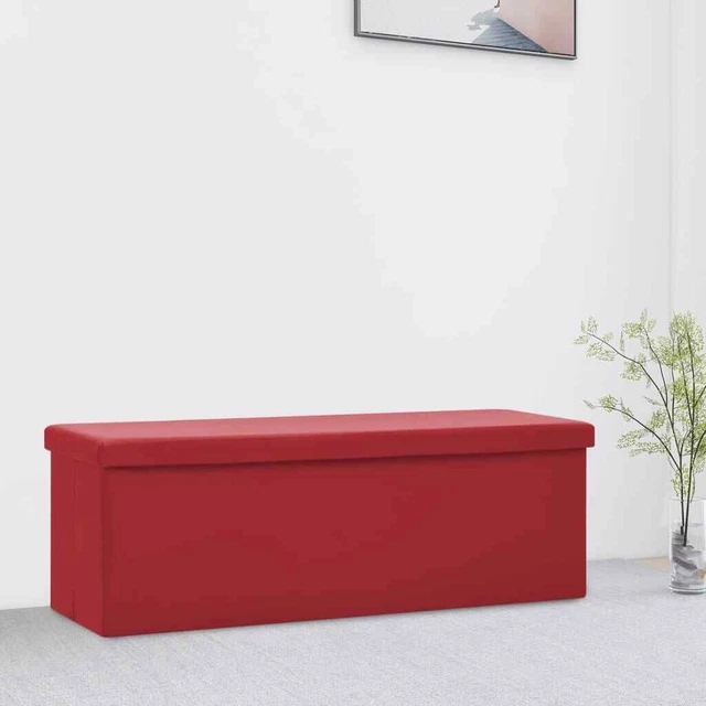 Vidaxl Panca Portaoggetti Pieghevole Rosso Vino in PVC