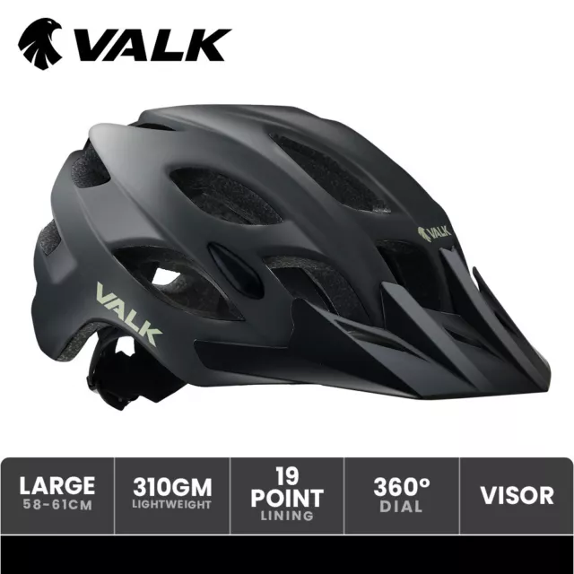 VALK Mountain Bike Helmet Large 58-61cm Bicycle Cycling MTB Safety Accessories