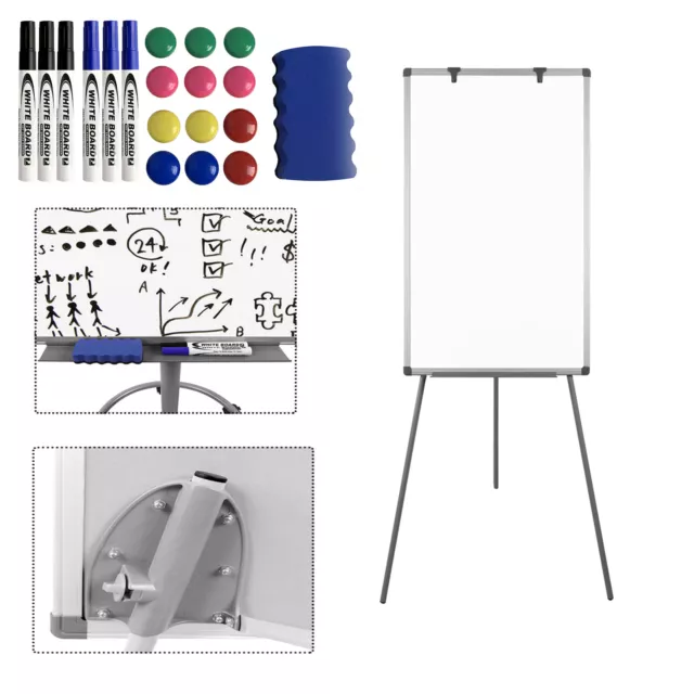 60 x 90 cm MDF Flipchart Whiteboard Magnetisch Moderationstafel Höhenverstellbar
