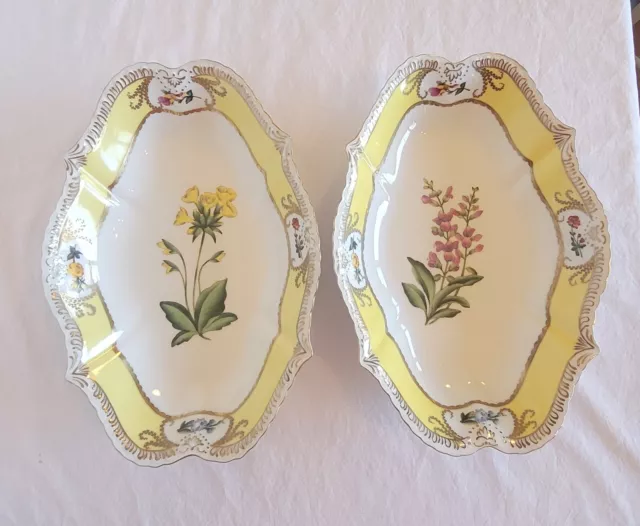 Vtg Chelsea House Handpainted Botanical Porcelain Decorative Serving Dishes