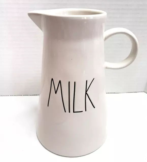 RAE DUNN MILK BY MAGENTA - CERAMIC MILK PITCHER CARAFE - 24 Oz - 7" x 4.35"  NEW