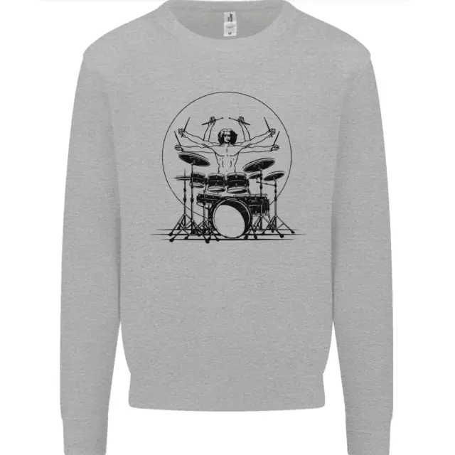 Virtruvian Drummer Funny Drumming Drum Mens Sweatshirt Jumper