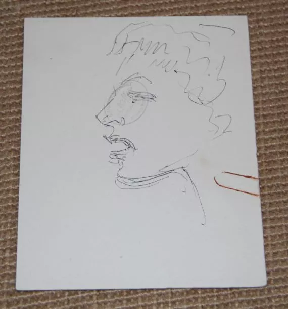 Dessin Charles Kiffer (1902-1992)  Portrait féminin sur le vif vers 1960 8