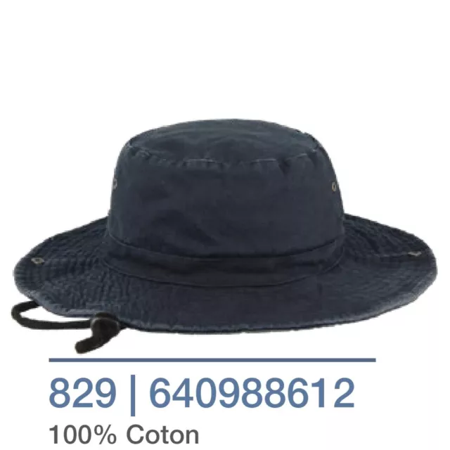 Chapeau de Pêche randonnée Anti UV Chapeau de Soleil Homme Chapeau Safari bleu