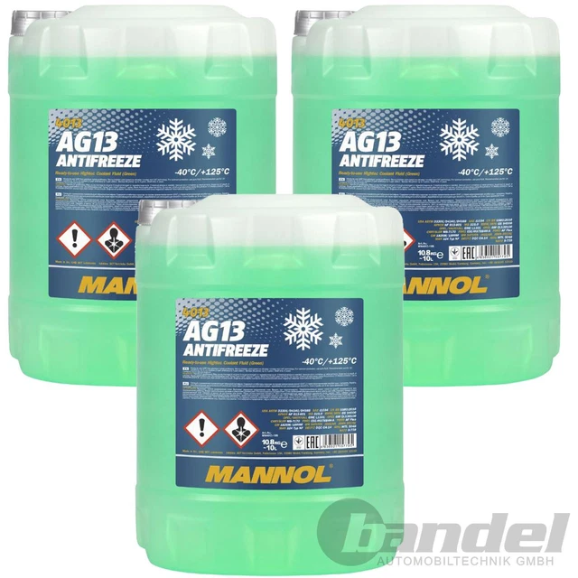 30 litri MANNOL AG13 VERDE fino a -40°C ANTIGELO REFRIGERANTE