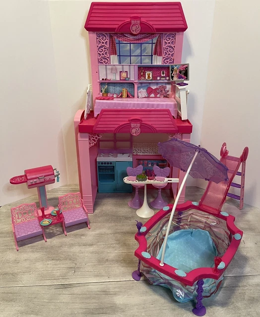 Barbie Ultimate Beach House 2 Story 2013 Mattel w/furniture & accessories ~ GUC Barbie Ultimate Beach House 2 Story 2013 Mattel w/furniture & accessories ~ GUC