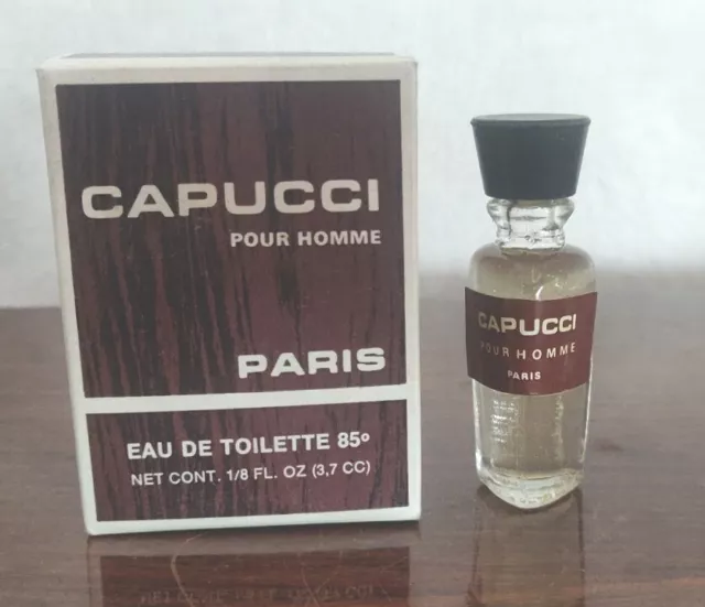 Eau de Toilette Pour Homme de Capucci 3,7ml. Étiquette. Boîte. Parfait état