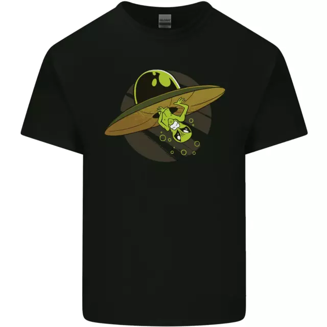 A Funny Alien Stuck in a UFO Flying Saucer Kids T-Shirt Childrens