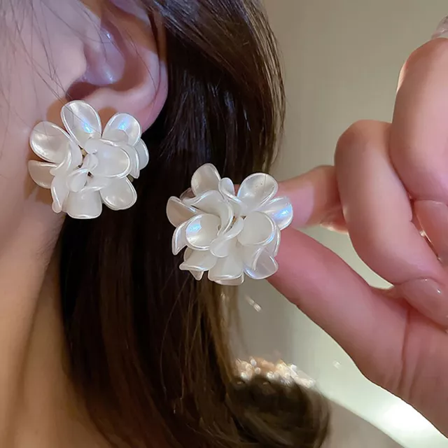 White Acrylic Flower Earrings For Women Romantic Party Wedding Earrings Fash BII