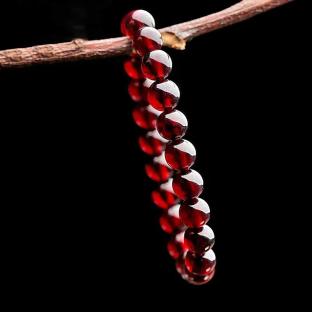 4MM Natural Garnet Beads Cuff Lucky Bracelet Yoga Dark Matter Seven Chakras