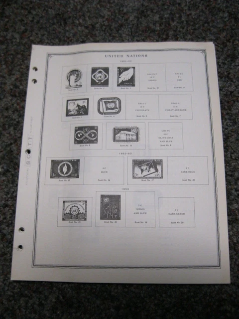 Scott’s Stamp Album UN Stamp Pages 1951-1979 unused