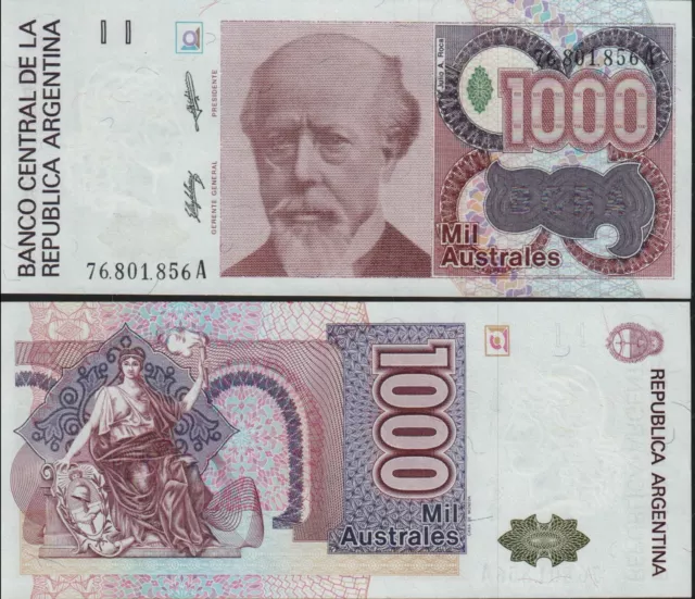 ARGENTINA 1000 Austarles (1989) P-329a, Uncirculated *RARE*