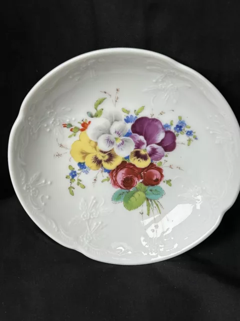 Vintage AK Kaiser W Germany Flowers Display Plate Saucer 10cms(D) marked 30 base
