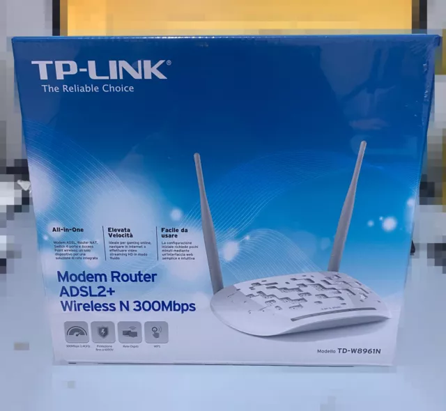 Tp-Link Td-W8961N Modem Router Adsl2 Wifi Wireless 300Mbps Access Point 4 Porte