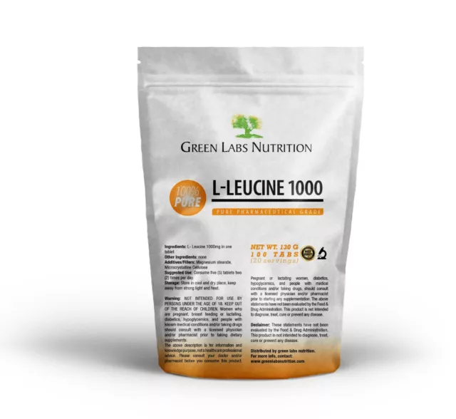 LEUCINE L-Leucine Tablets 1000mg PURE PHARMACEUTICAL QUALITY Amino Acids