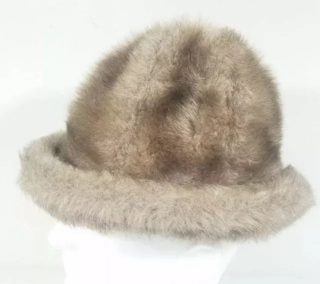 Vintage United Hatters Cap Womens Grey Faux Fur Hat 6A Fedora Bavarian
